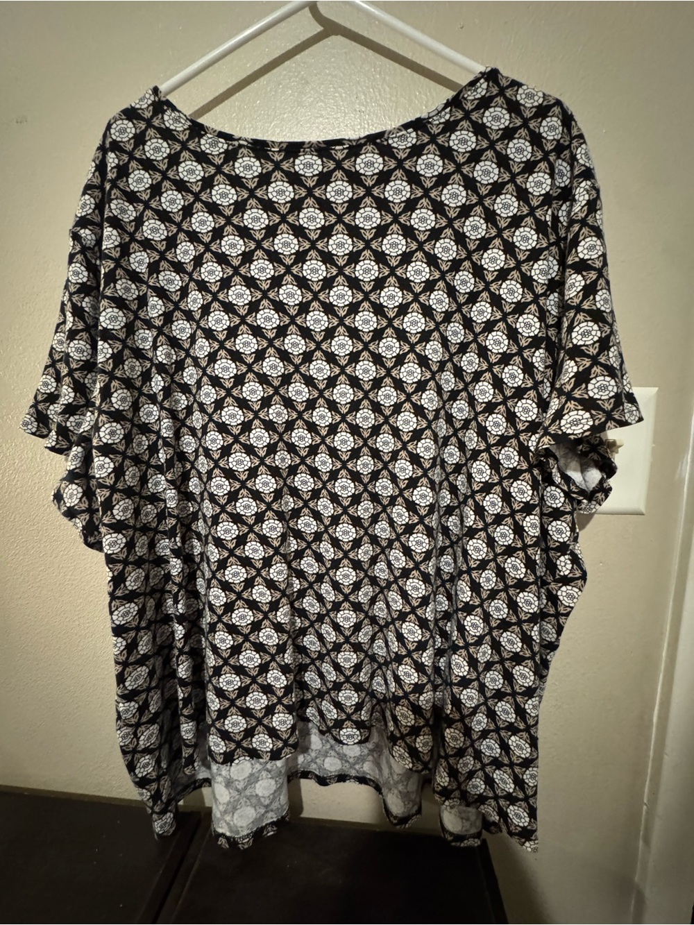 Croft & Barrow The Classic Tee 3X Floral Medallion Print Short Sleeve Top